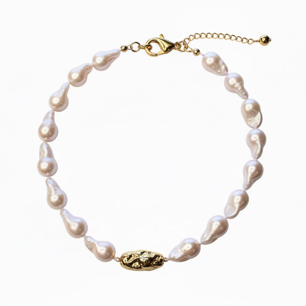 Collana Perla Barocca Naturale 8-10 Mm Rosa Viola Multicolore - Foto 1