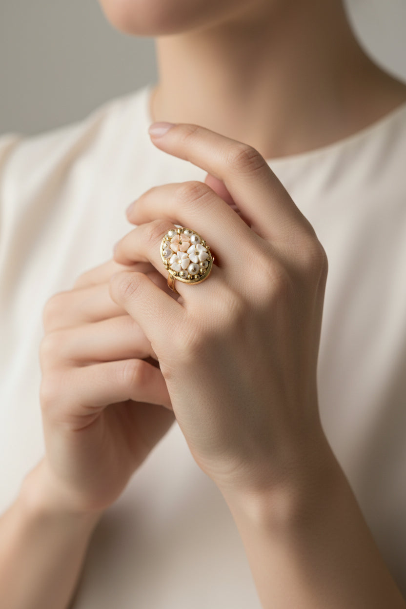anello-artigianale-donna-argento-fiori-di-conchiglia-perle