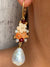 orecchini-artigianali-bouquet vivacità-perle-fiore conchiglia-granato-laboratoriodlb
