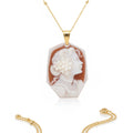 cammeo-donna sensibile-argento-conchiglia
