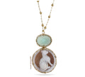 ciondolo-artigianale-donna-argento-cammeo-di-conchiglia-gatto-inciso-pietra-dura-verde