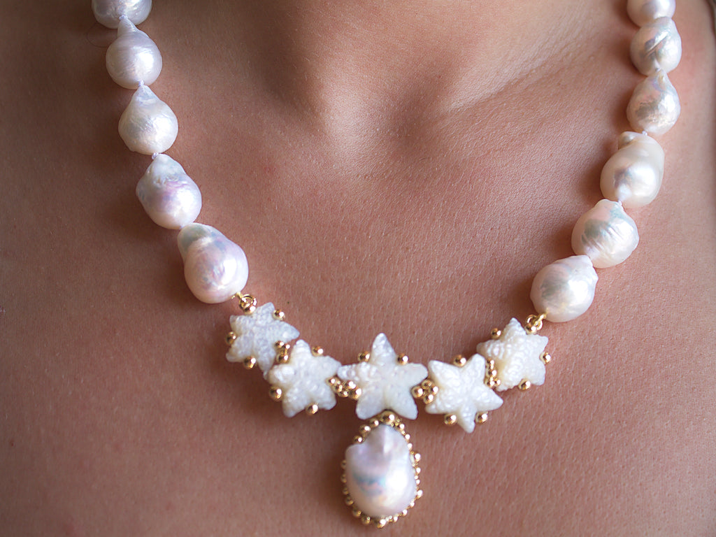 collana-artigianale-stelle-madreperla-perle-laboratoriodlb
