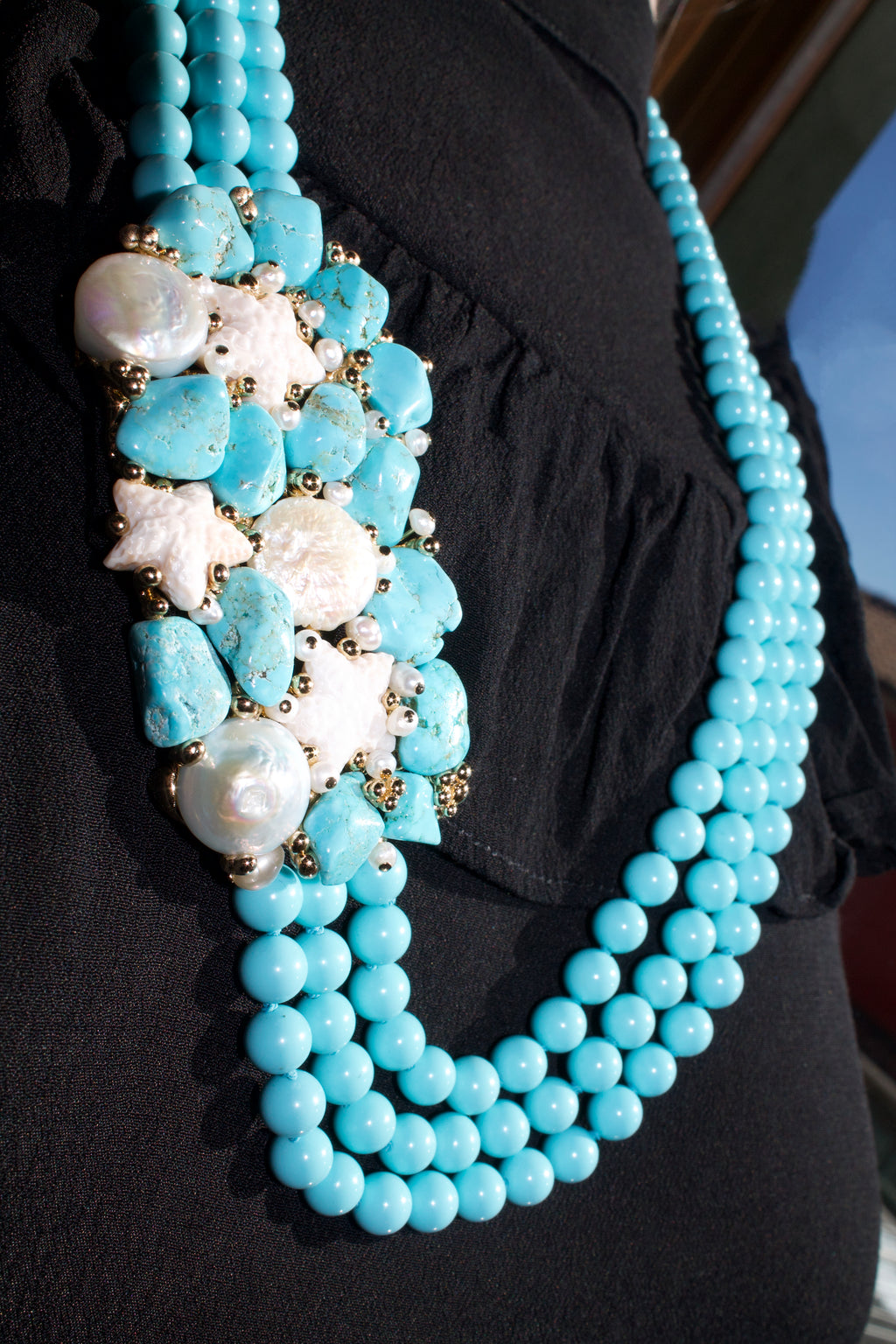 collana-madreperla-stelle-conchiglia-turchese-emozioni-blu