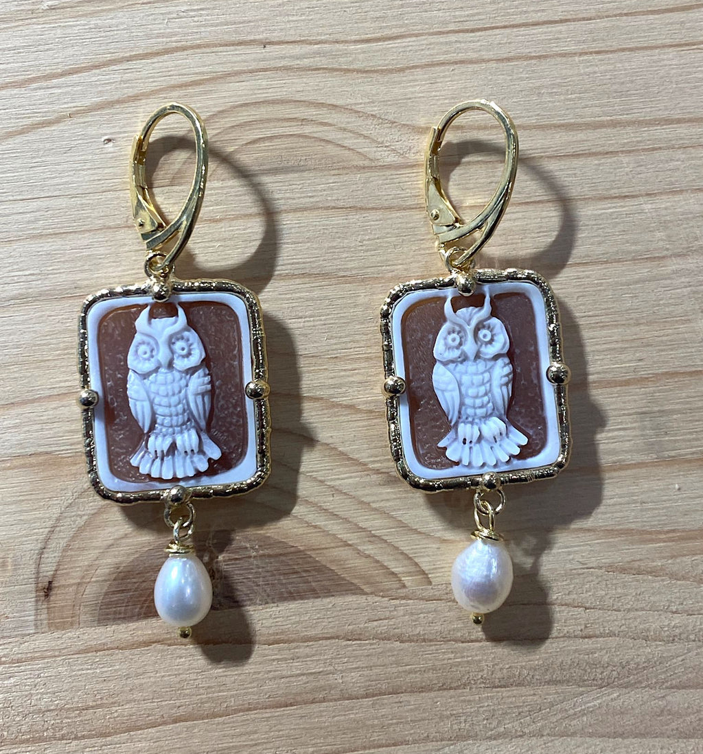 orecchini-cammeo-gufo-perle